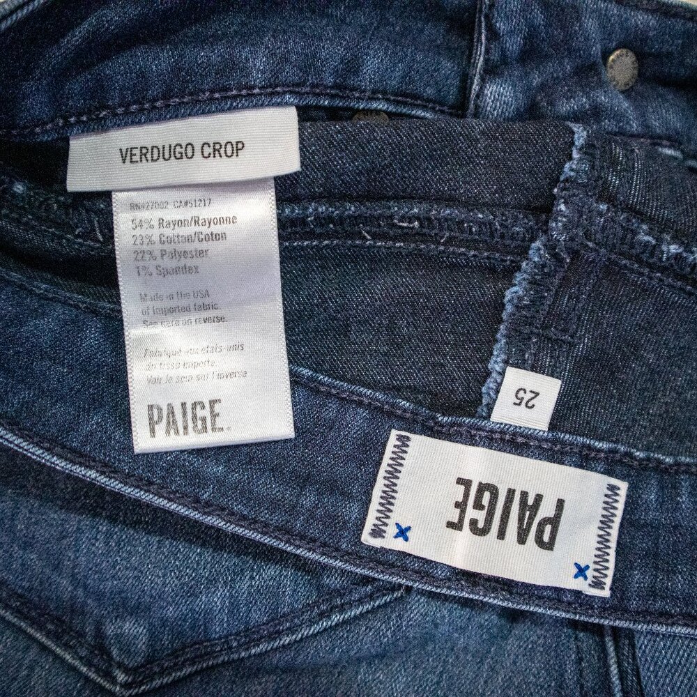 PAIGE Transcend Verdugo Crop Jeans Midlake Wash - Picture 4 of 4